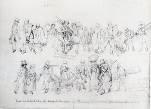 People of Various Occupations on Their Way to Work